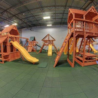 Swing and Slide on our Playground One playsets