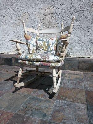 Antique rocking chair reupholstery