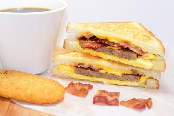 2 meat breakfast sandwich