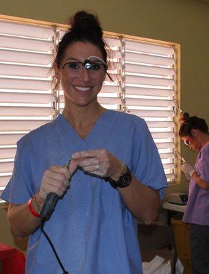 Dr. Richter in Jamaica during a dental mission trip! (Extracting teeth and making dentures for some beautiful people!)