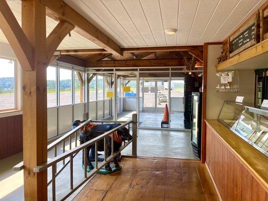 Looking from the ice cream order area toward the entrance