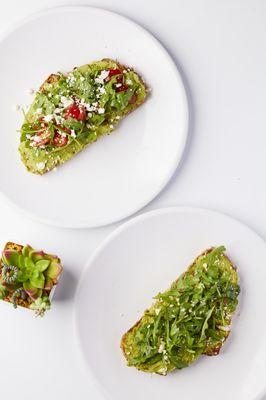 Avocado toast made with FRESH avocado and hearty 9-grain bread.