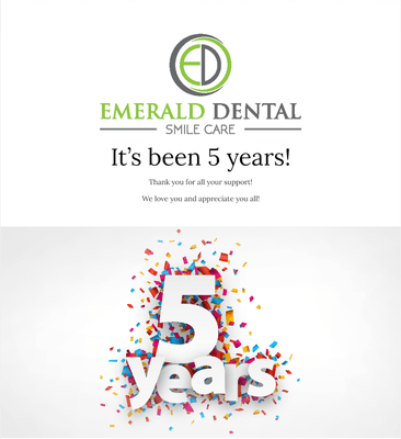 June 1, 2020 we celebrated 5 years at this office.  Here's to many more years of great care for our wonderful patients!