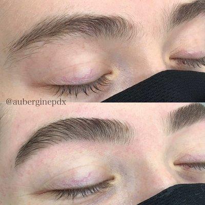 Before & After Brow Shaping. Threading & Waxing Available.