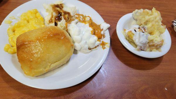 Roll Mac and Cheese Sweet Potato Casserole Bread Pudding