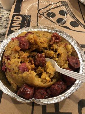 Mofongo de longaniza always ask for gravy!