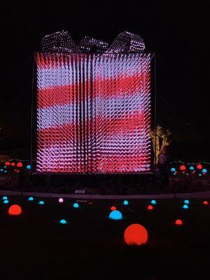 The Gift of Christmas Humongous Multi Story Color Changing Gift Box @ Holiday Lights @ The Reagan Library Christmas 2018