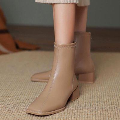 Ankle Booties for Women Low Heel Girls Dress Shoes Booties-Anti-Slip-Outdoor-Sneakers Heeled Motorcycle Boots Ankle Booties