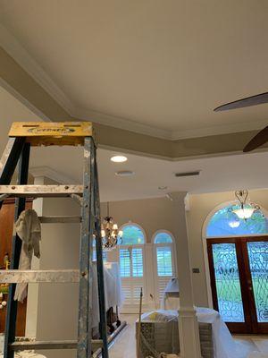 Snapped a picture during the transformation. Very professional caring painters