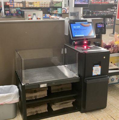 As of August 2023, now has self scanners for credit card checkout.