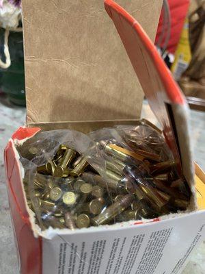 This is how the order was shipped and clearly someone at MidwayUSA is stealing ammo. Waste of time and money.