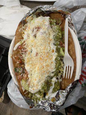 Guadalajara taco, fork for size reference