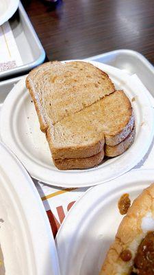 buttered wheat toast