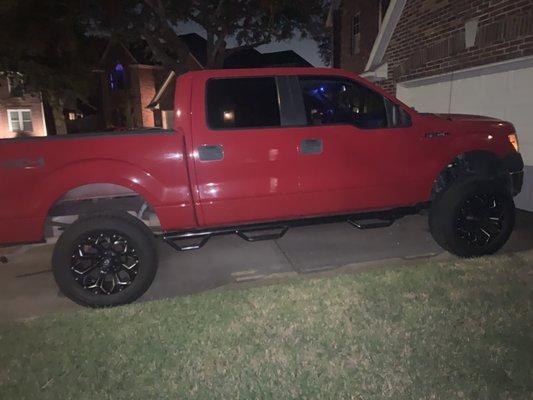 My 2010 Ford F150 with my new A/T's and my Rough Country 6" loaded struts.