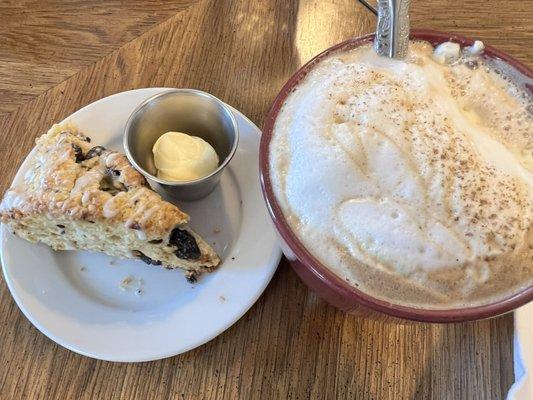 Scone and signature latte