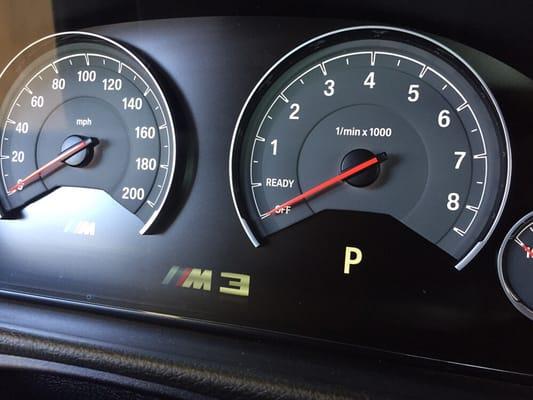 2016 BMW M3 instrument cluster.