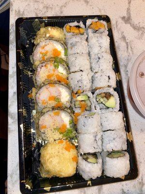 Crispy Crab Roll, Tempura Sweet Potato Roll, Eel Cucumber Roll