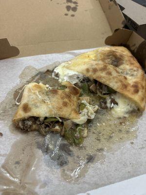 Cheese steak calzone