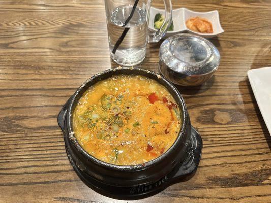 Seafood and Tofu Soup with rice