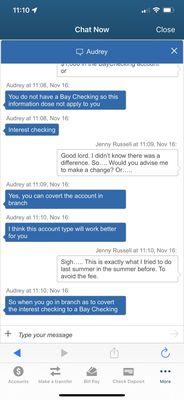 Frustrating What?! It's taken over a YEAR for me to get straight information from Bay Federal how to avoid monthly checking account fees.