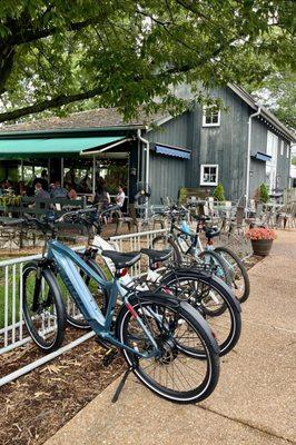 Nice parking area for your bicycles at The Barn along Grant's Trail.