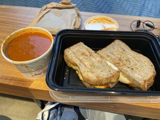 Grilled Cheese Sandwich with Tomato Soup