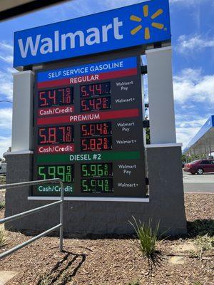 Current gas prices effective as of today. Always the cheapest within Yuba City/Marysville area second to Sam's Club. But still expensive AF!