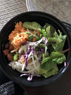 Poke bowl with "2 scoops"