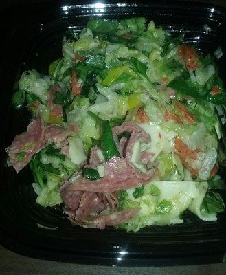 Ewww slimy soggy chopped salad. Nope... not eating this thing...