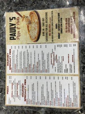 Front menu