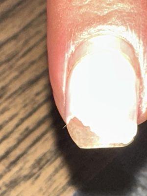 They didn't clean underneath of the paint and it's cracked in a few days ! It will end of crack on the nail too ! Poor job !