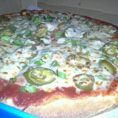 Medium with green peppers and jalapenos. $8.99 delicious