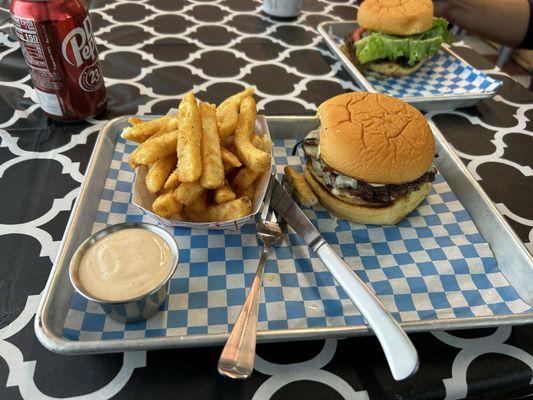 Burger fried and soda