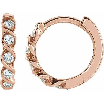 Diamond Huggie Hoop Earrings