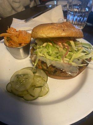 Mushroom lentil burger