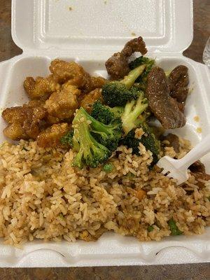 Orange Chicken and Beef W. Broccoli (combo 2)