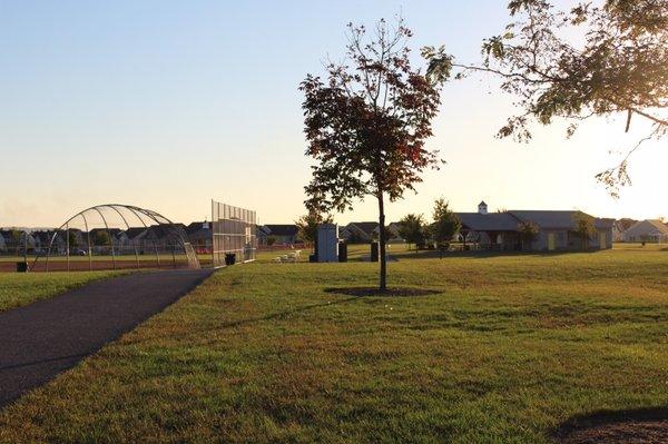 Ball field and rest rooms