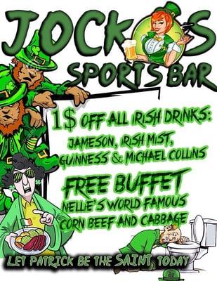 Hey everybody, it's time to get ready for St. Patrick's day, Jockos' style!!