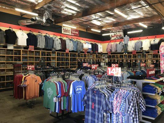 Where you can find a wide variety of jeans, pants and shirts! Levis, Wrangler, dockers, and more!