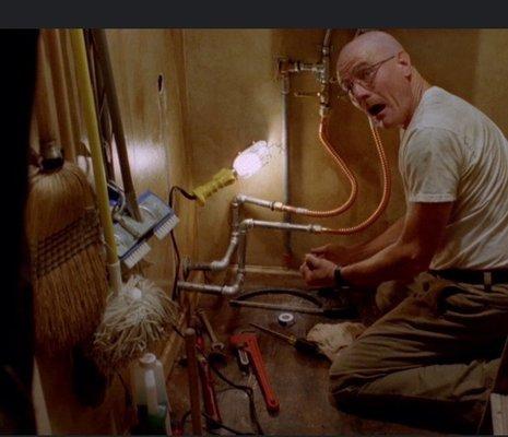 Peter's plumbing worker fixing my pipes