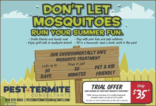 Pest & Termite Consultants Inc. Raleigh, Durham, Cary Mosquito Control. Service the Triangle & Surrounding areas since 1993.