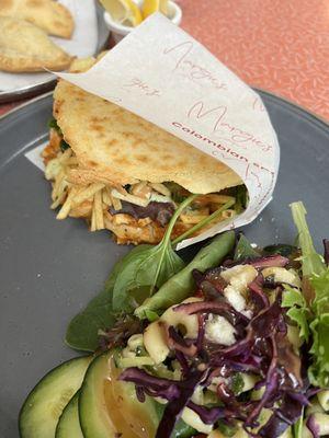 Stuffed Arepas, Salad & Empanadas. So, so good!