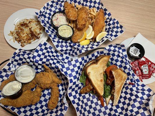 Moby's Chicken Tenders, BLT Classic, Fish & Chips