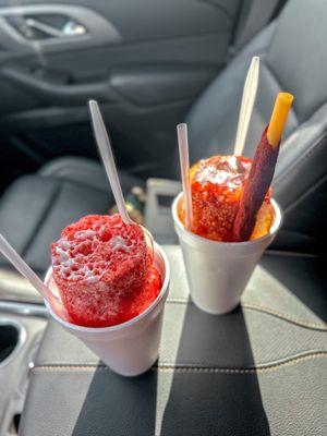 Mangonada shaved ice, Strawberry and cream shaved ice