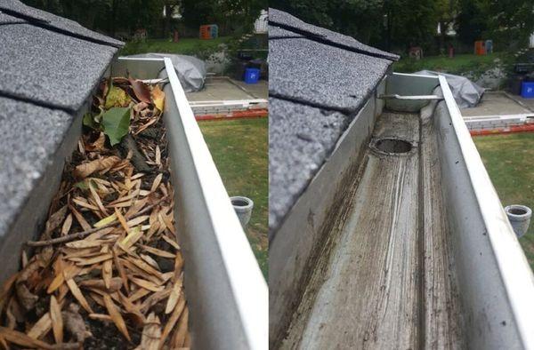 Before and after gutter job!