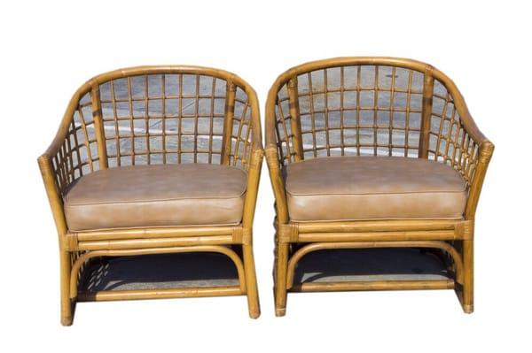 Pair of wicker chairs