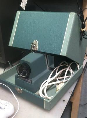 You'll see retro film projectors and other vintage goodies