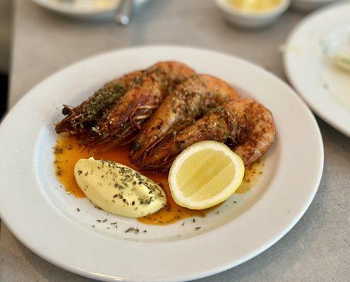 Prawns with rouille and paprika butter, superb.