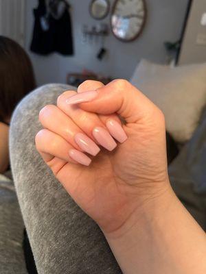 Soft pink nails