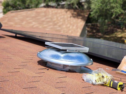 Another solar pulls heat as long as its sunny cools attic down